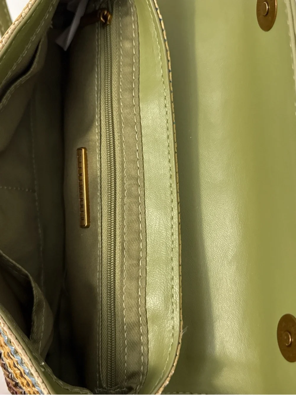 Steve Madden Olive Multicolor Woven Shoulder Bag - Picture 4 of 4